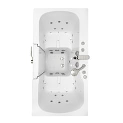 Tub4two Acrylic Walk-in Bathtub With Outward Swing Door, Air + Hydro + Independent Foot Massage 32″x60″ (81cm X 152cm)