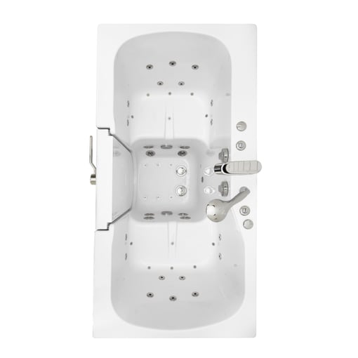 Tub4two Acrylic Walk-in Bathtub With Outward Swing Door, Air + Hydro + Independent Foot Massage 32″x60″ (81cm X 152cm)