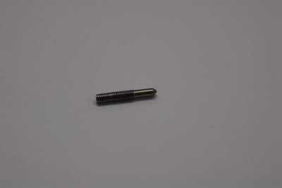 Close-up of a stainless steel threaded adjustable leg screw component for an Ella's Bubbles walk-in tub floor drain