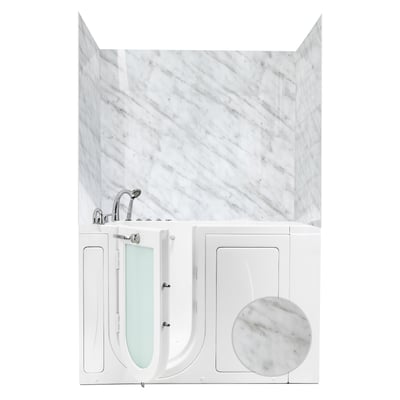 Carrara Marble Walk-In Tub Surround Wall Kit 36.5" x 48" x 60" -