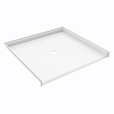 White acrylic Ella roll-in wheelchair accessible shower base 50x50 with center drain and low-threshold entry