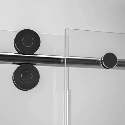 Bess03c Puerta corredera de cristal templado cromado de 8 mm 07