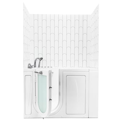 Bamboo CNC Engraved Pattern in Acrylic, 3-Panel Walk In Tub Wall Surround Kit 40"x48"x60"