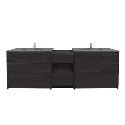 Combinación de lavabo moderno Element de pie de 92" y 102" con encimera de cuarzo -