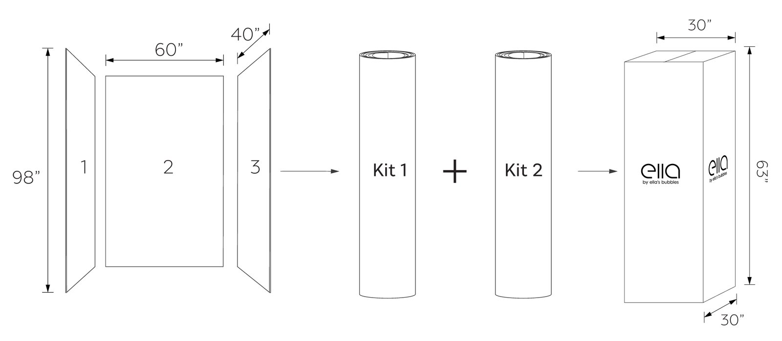Envío y embalaje – Kits de paneles de pared de ducha acrílicos Ella -