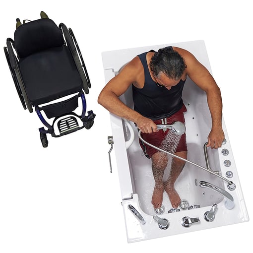 Transfer60 Wheelchair Accessible Walk-In tub – 30″ x 60″ (76 x 152cm), Dual Drain Technology