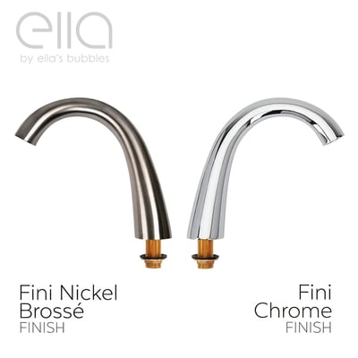 Becs de robinet de baignoire à porte Ella's Bubbles côte à côte – options de finition nickel brossé et chrome