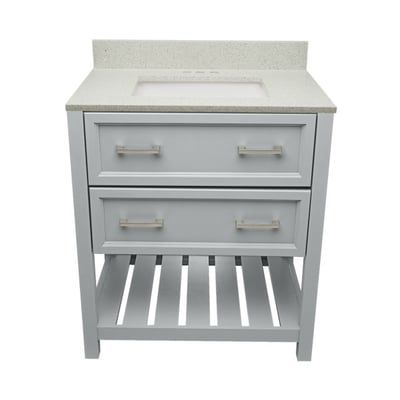Meuble-lavabo Tremblant avec plan – en marbre reconstitué ou en pierre de quartz -