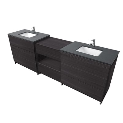 Combinación de lavabo moderno Element de pie de 92" y 102" con encimera de cuarzo -