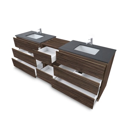 Combinación de lavabo moderno Element de pie de 92" y 102" con encimera de cuarzo -