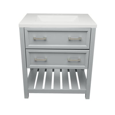 Meuble-lavabo Tremblant avec plan – en marbre reconstitué ou en pierre de quartz -