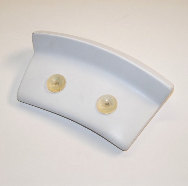 White removable rubber back rest cushion with two suction cups for an Ella walk-in tub