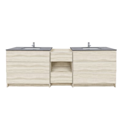 Combinación de lavabo moderno Element de pie de 92" y 102" con encimera de cuarzo -