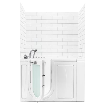 Subway4x12 CNC Engraved Pattern in Acrylic, 3-Panel Walk In Tub Wall Surround Kit 40"x48"x60"