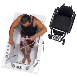 Transfer60 Wheelchair Accessible Walk-In tub – 30″ x 60″ (76 x 152cm), Dual Drain Technology