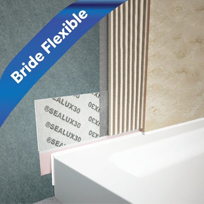 Flexible Glue Up Tile Flange for Walk-in Tubs, Shower Bases and Bathtubs Without Flange