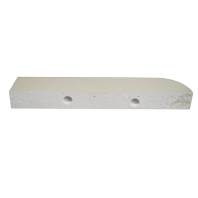 Ella Prairie Bone Matte 15-inch cultured marble shower shelf with two mounting holes on white background