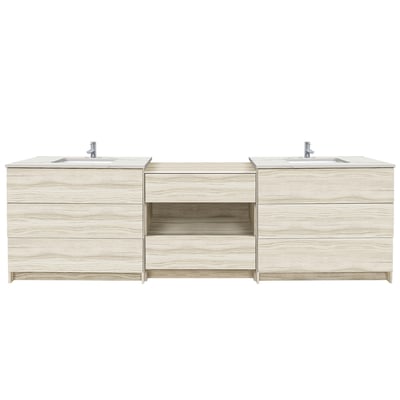 Combinación de lavabo moderno Element de pie de 92" y 102" con encimera de cuarzo -