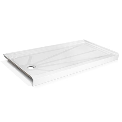Receveur de douche Ella en acrylique blanc avec seuil bas de 3
