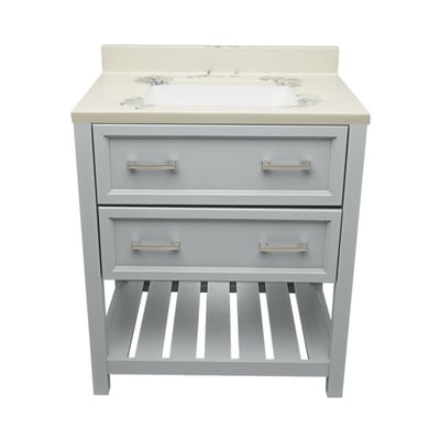 Meuble-lavabo Tremblant avec plan – en marbre reconstitué ou en pierre de quartz -