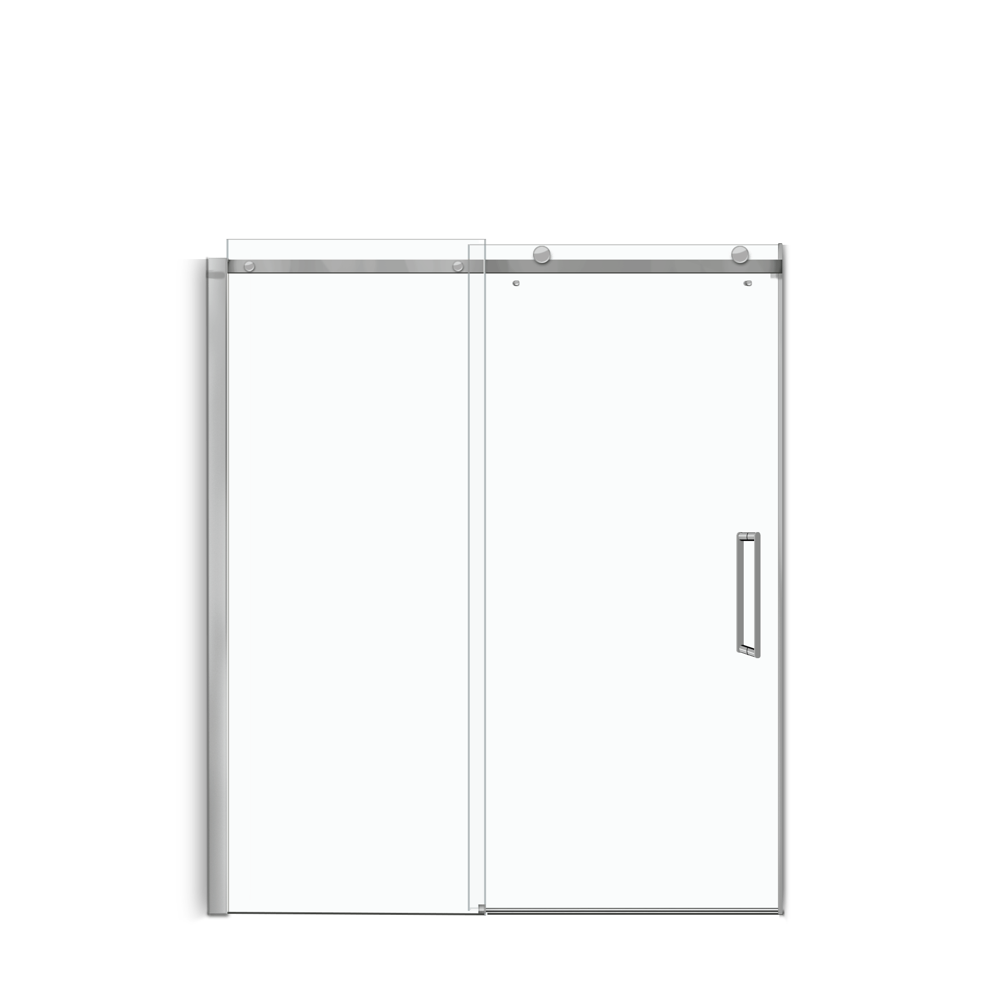Ella Primo tempered glass sliding shower door in polished chrome
