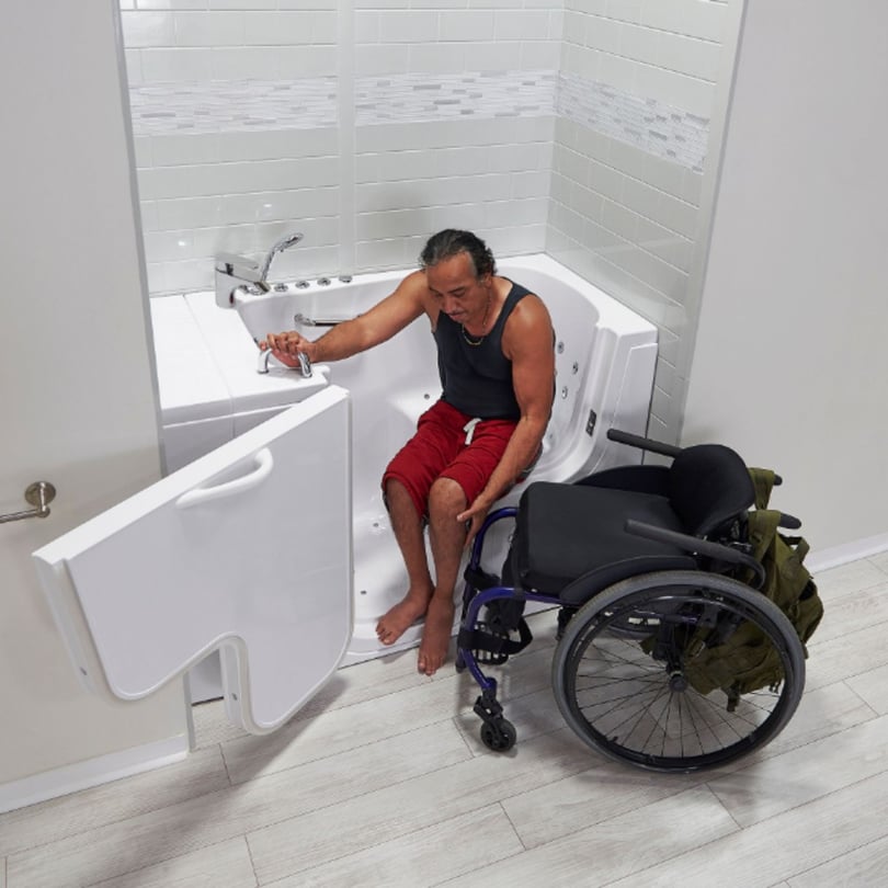 Clearance Transfer30 Wheelchair Accessible Walk-In tub – 30″ x 52″ (76 x 132cm), Dual Drain Technology, serial #00036