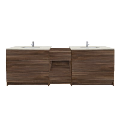 Combinación de lavabo moderno Element de pie de 92" y 102" con encimera de cuarzo -