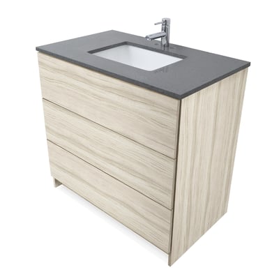 Mueble de baño moderno Element de 36″ con encimera de cuarzo y lavabo bajo encimera -