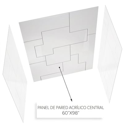 Los paneles de ducha acrílicos de alto brillo de lujo con acabado tipo espejo y microcapa dura resistente a los arañazos ofrecen un entorno de ducha elegante y duradero tipo spa