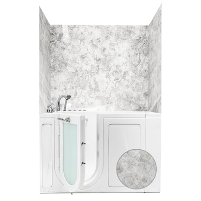 Glacier Grey Walk-In Tub Surround Wall Kit 40" x 52.5" x 60" -