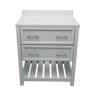 Meuble-lavabo Tremblant avec plan – en marbre reconstitué ou en pierre de quartz -