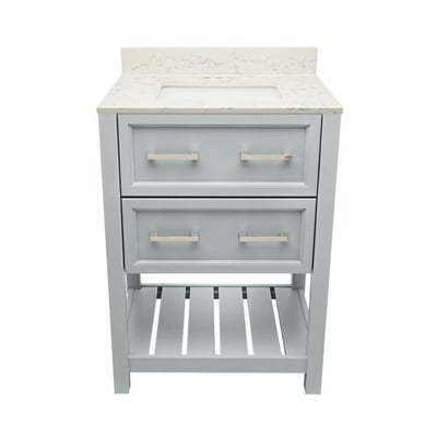 Meuble-lavabo Tremblant avec plan – en marbre reconstitué ou en pierre de quartz -