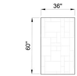 Panel de ducha de mármol cultivado 36″x60″ - 60% DE DESCUENTO - |