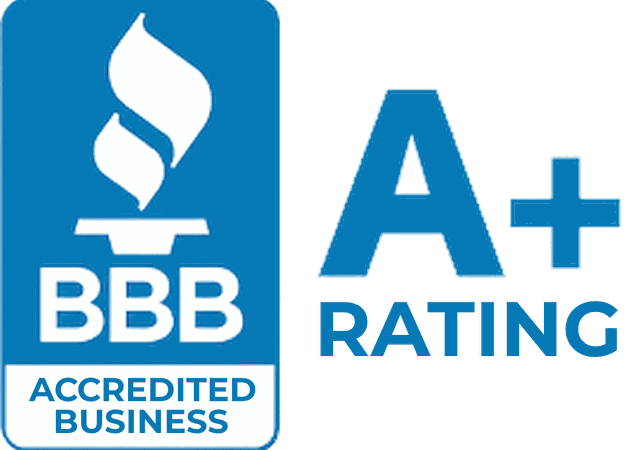 BBB Accredited Business logo with A+ rating for Ella's Bubbles walk-in tub company