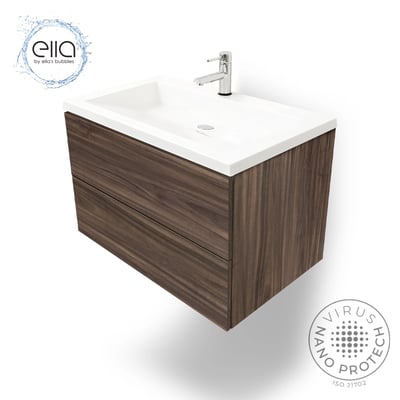 Meuble-lavabo moderne suspendu avec plan vasque en marbre de culture 30″x19″ -