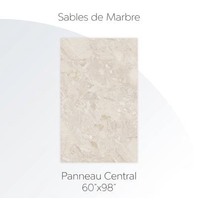 Panneau central de paroi de douche Marble Sands en tons beiges et gris - panneau d'habillage de douche accessible 152x249 cm
