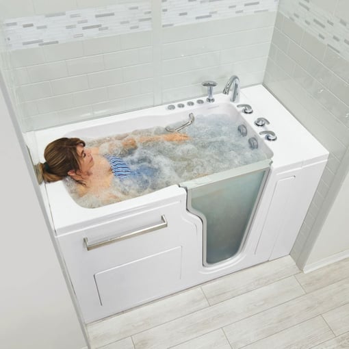 Clearance Ultra Acrylic Walk-In Tub 30″x52″ (76cmx132cm), Dual Drain Technology RH door and drain. Serial #M1555 - |