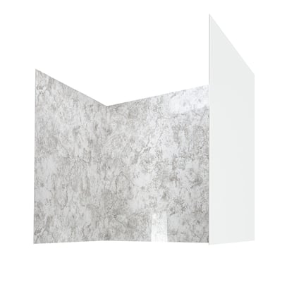 Glacier Grey Walk-In Tub Surround Wall Kit 40" x 52.5" x 60" -
