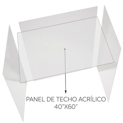Diagrama 3D de un panel de techo acrílico Calacatta Luxor de 40x60 pulgadas situado sobre paneles de pared para ducha con aspecto de mármol