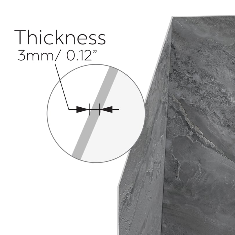 Bardiglio Marble High Resolution Digital Print Acrylic 3-Panel Shower Wall Kit 40x60x98 - Image 7