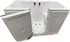 Tub4Two Bañera acrílica con puerta abatible hacia el exterior, Aire + Hidromasaje + Masaje de pies independiente 32″x60″. - |