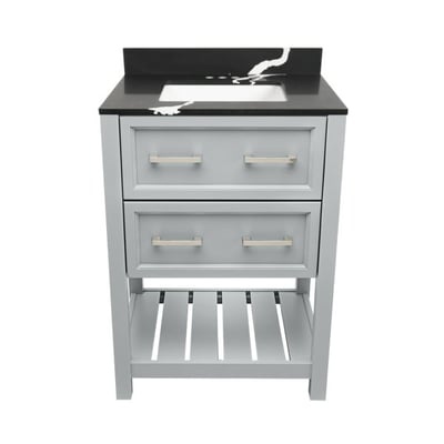 Meuble-lavabo Tremblant avec plan – en marbre reconstitué ou en pierre de quartz -