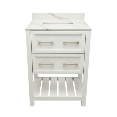 Meuble-lavabo Tremblant avec plan – en marbre reconstitué ou en pierre de quartz -