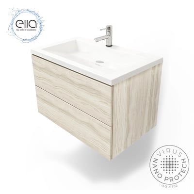 Meuble-lavabo moderne suspendu avec plan vasque en marbre de culture 30″x19″ -