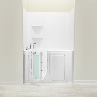 Kit de revestimiento de pared para bañera de acceso fácil, blanco brillante liso - 2 estantes
