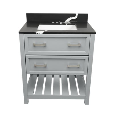 Meuble-lavabo Tremblant avec plan – en marbre reconstitué ou en pierre de quartz -