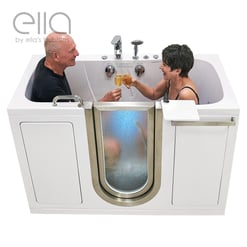 Ella Companion Two Seat Acrylic Walk-In Tub 32″x60″ (81x152cm), Dual Drain Technology