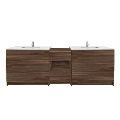 Combinación de lavabo moderno Element de pie de 92" y 102" con encimera de cuarzo -