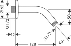 Hansgrohe 1 2 Shower Arm 50 Off