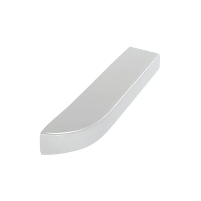Curved cultured marble glossy gray wall-mount corner shower shelf with smooth subway-style finish